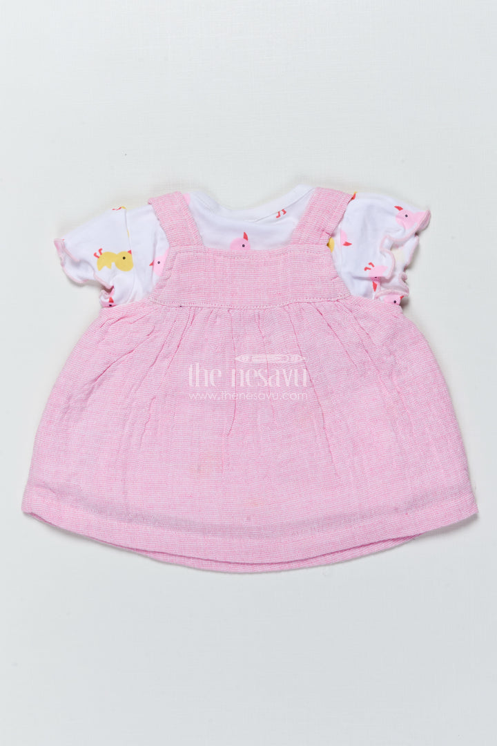 Baby Girl Frock with Embroidered Ducks for Playful Outings and Photo Days
