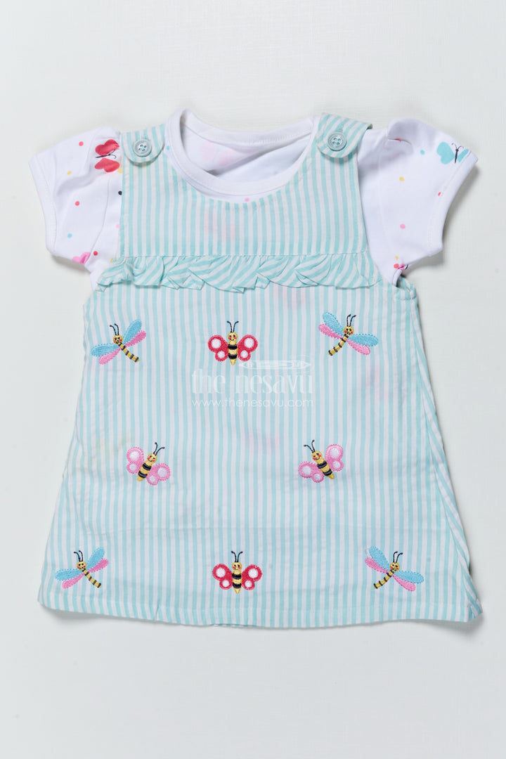 Girls Casual Cotton Dress Set with Thread Embroidery for Everyday Wear