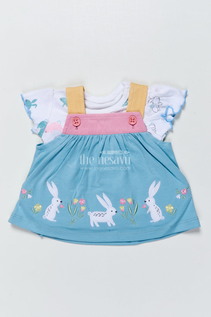 Baby Girl Frock with Bunny Embroidery for Playdates and Casual Moments