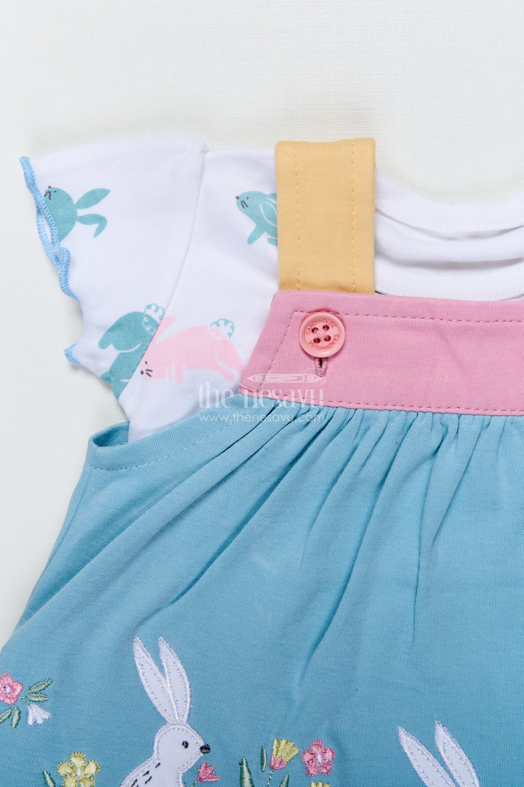 Baby Girl Frock with Bunny Embroidery for Playdates and Casual Moments