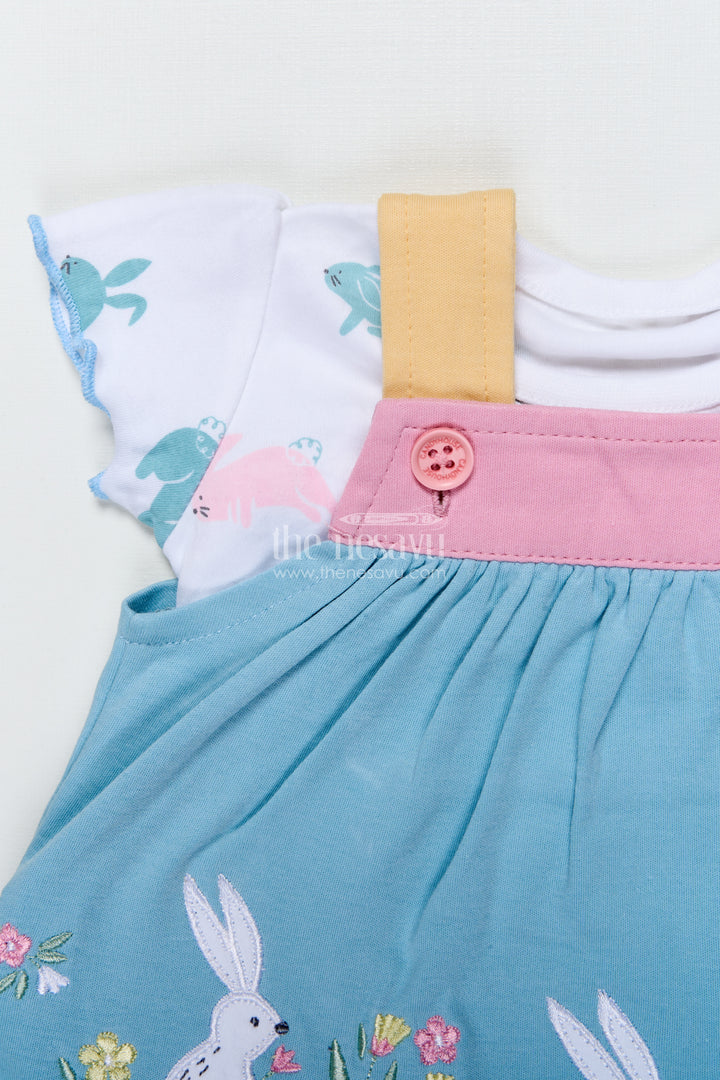 Baby Girl Frock with Bunny Embroidery for Playdates and Casual Moments