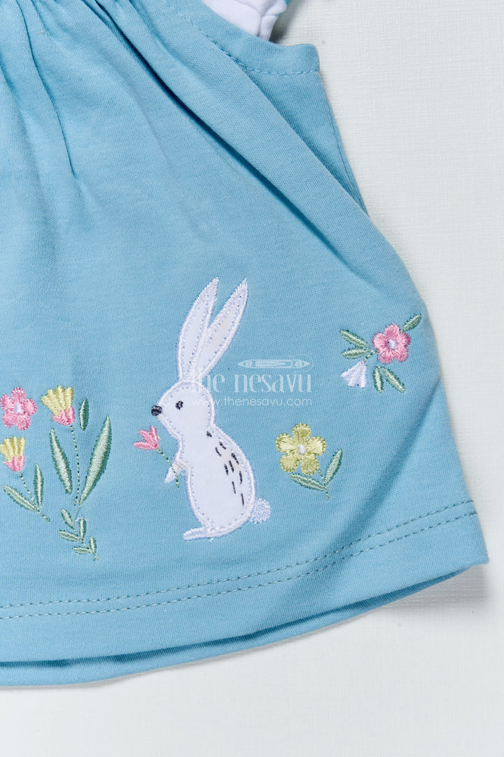 Baby Girl Frock with Bunny Embroidery for Playdates and Casual Moments