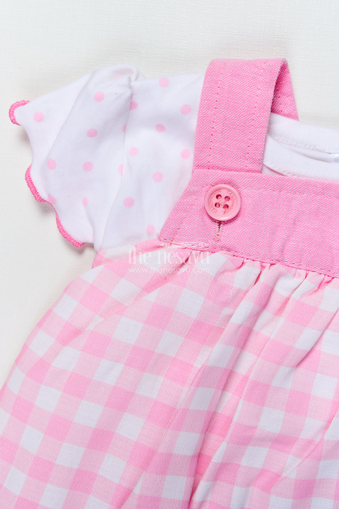 Baby Girl Frock with Bunny and Strawberry Appliqué for Adorable Everyday Style