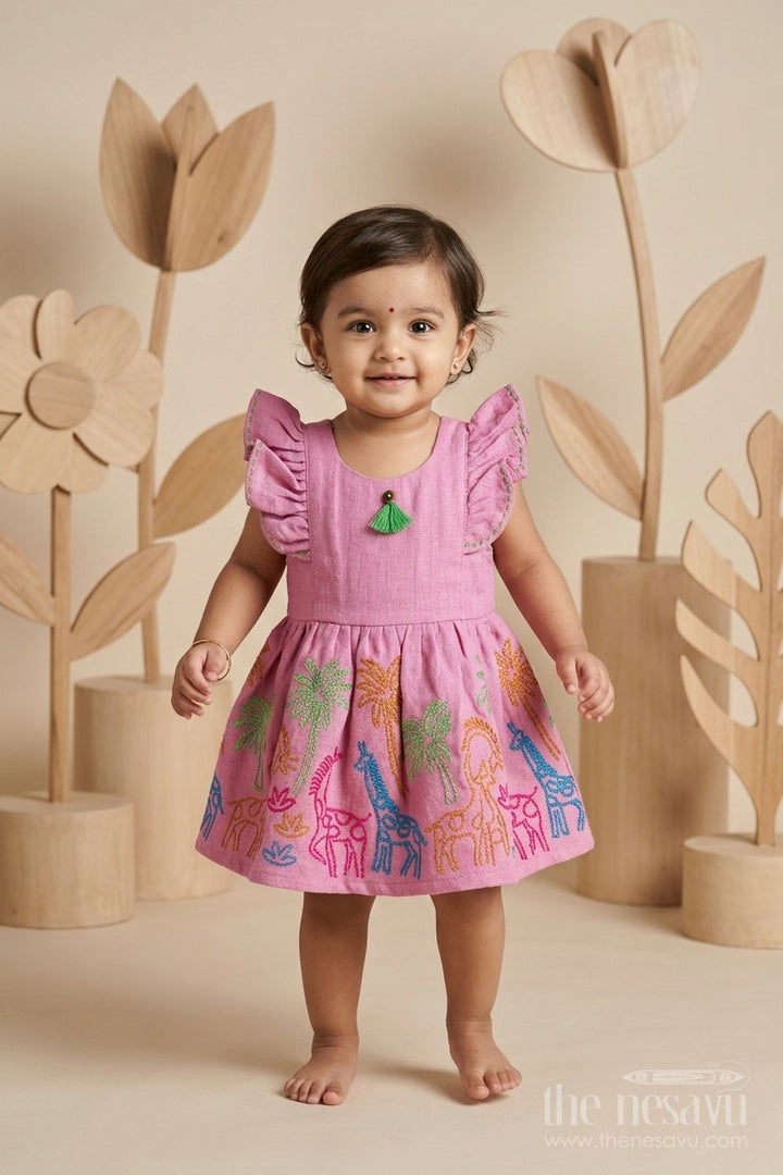 Baby Girl Embroidered Cotton Frock for Birthdays and Festive Gatherings