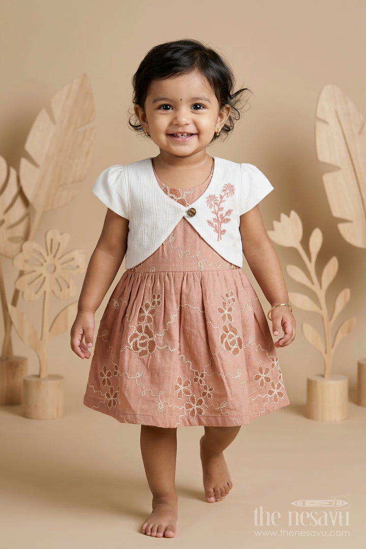 Baby Girl Embroidered Party Frock for Birthdays and Family Celebrations