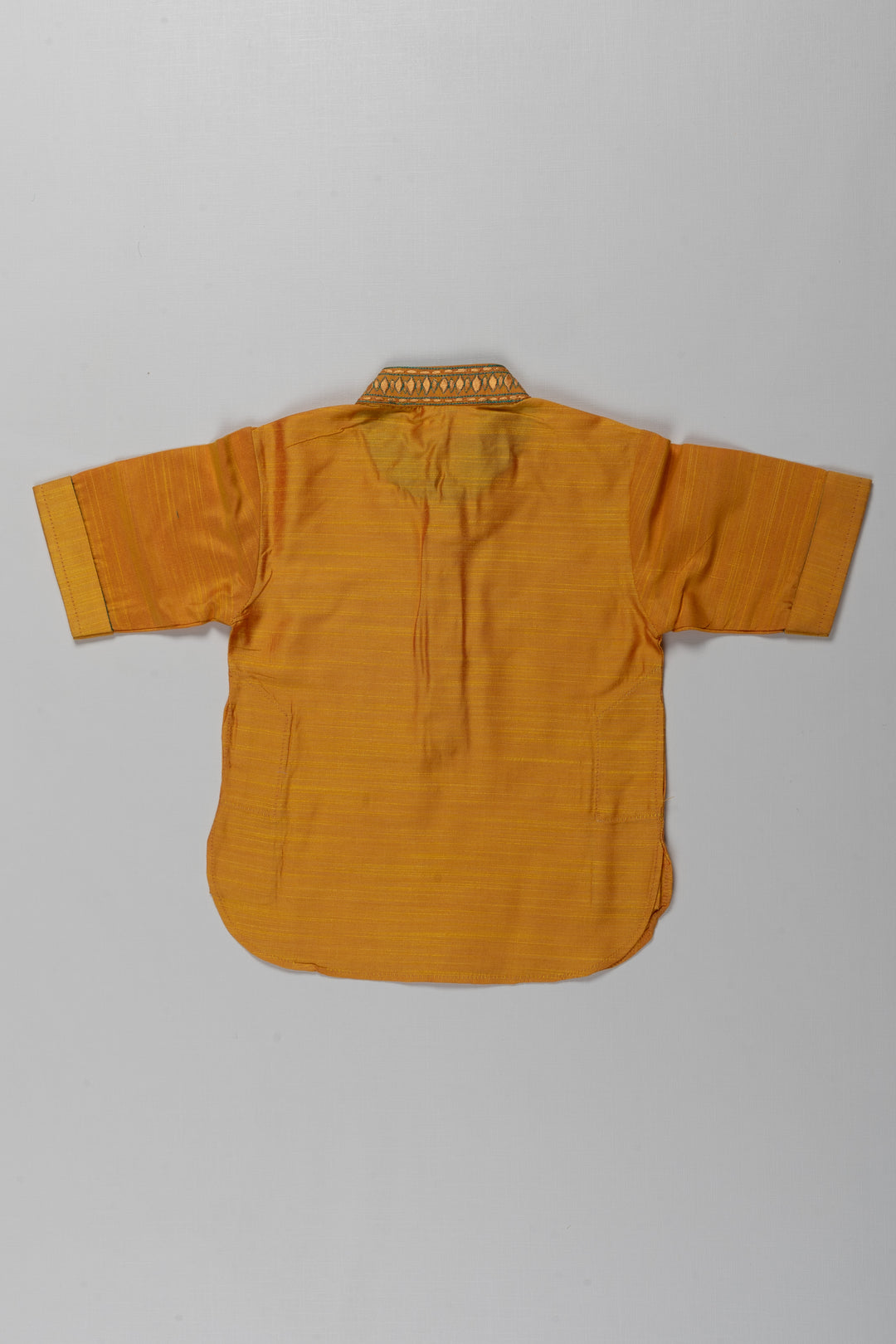 Boys Yellow Cotton Blend Shirt with Decorative Collar and Fine Stitching for business casual shirts Look