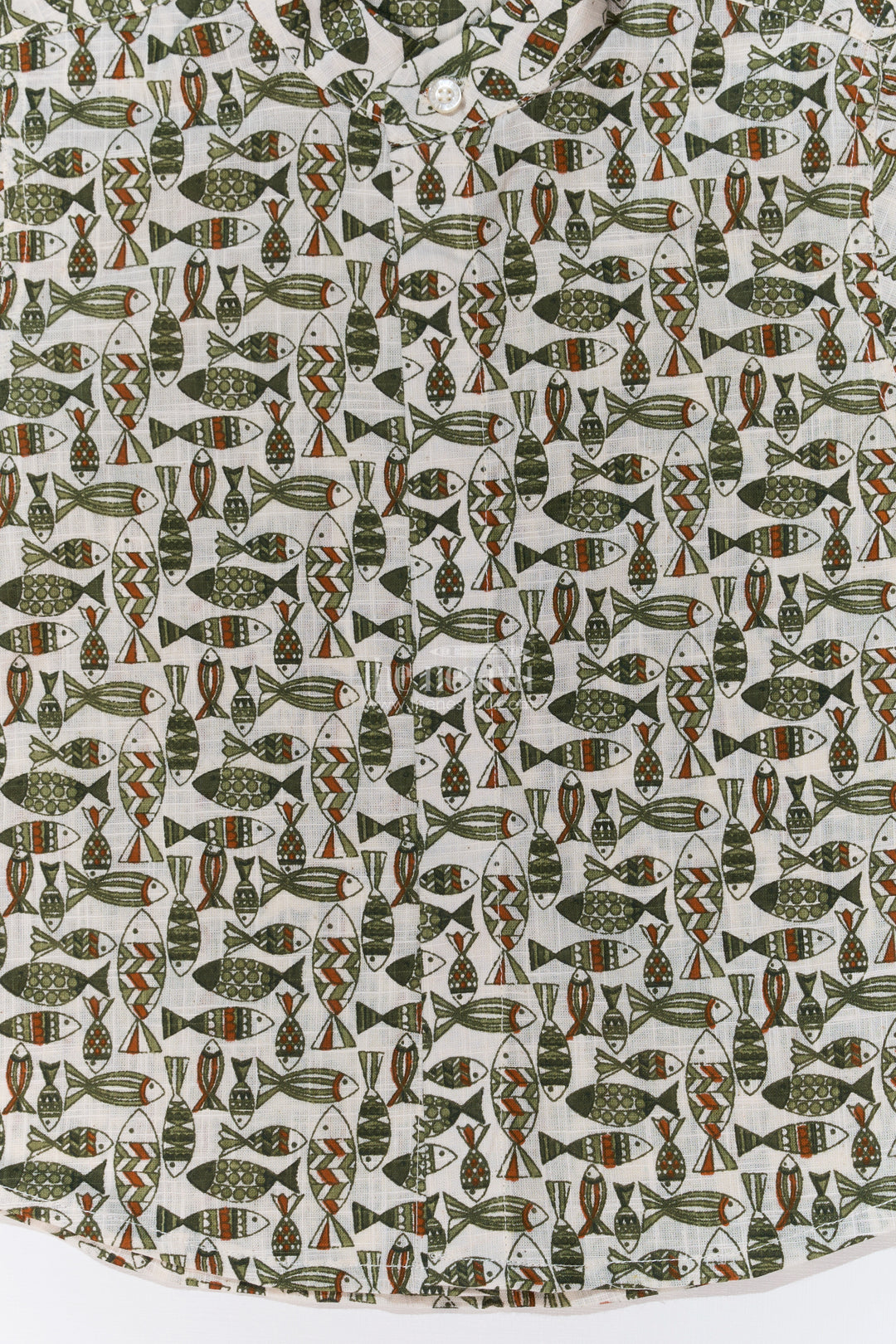 Boys Casual Cotton Shirts in Block Print with Classic Fish Motif for Everyday Wear