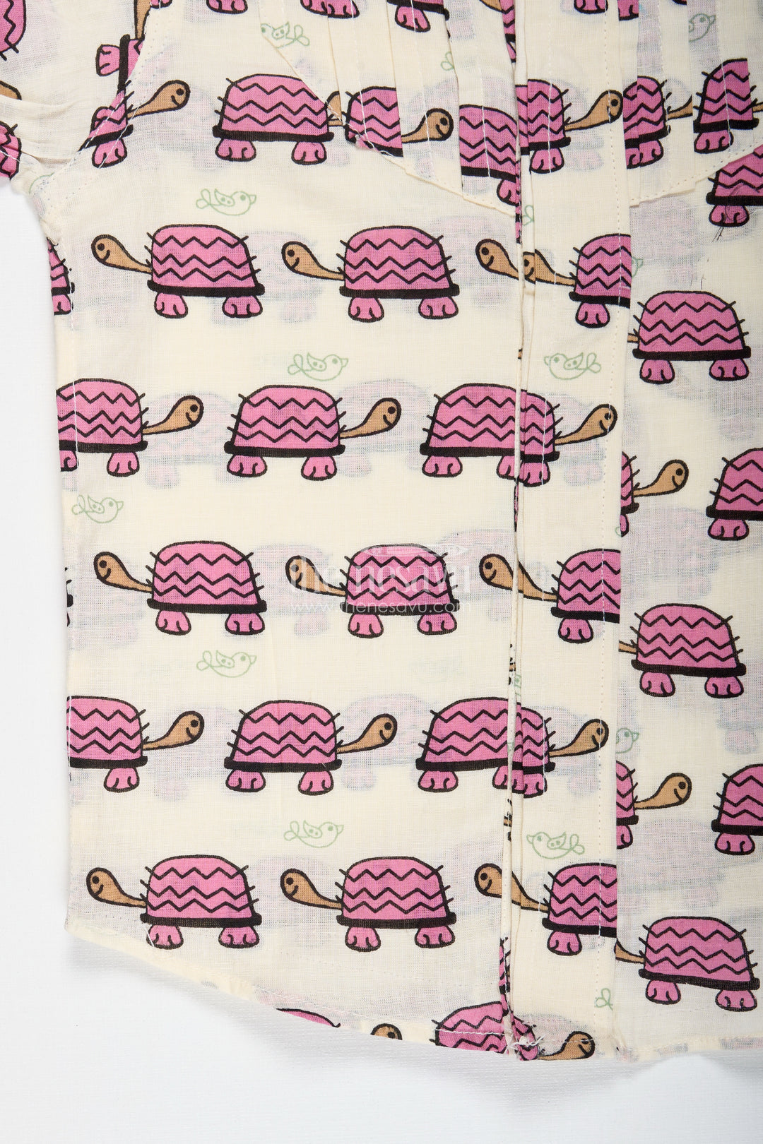 Boys Cotton Shirt With Maroon Turtle Print For Quirky Ethnic Style