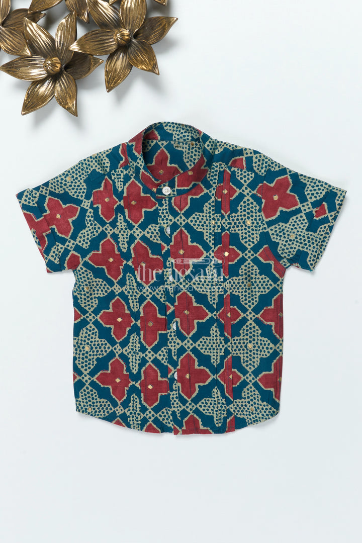 Boys Festive Printed Shirt for Ethnic Day and Casual Functions