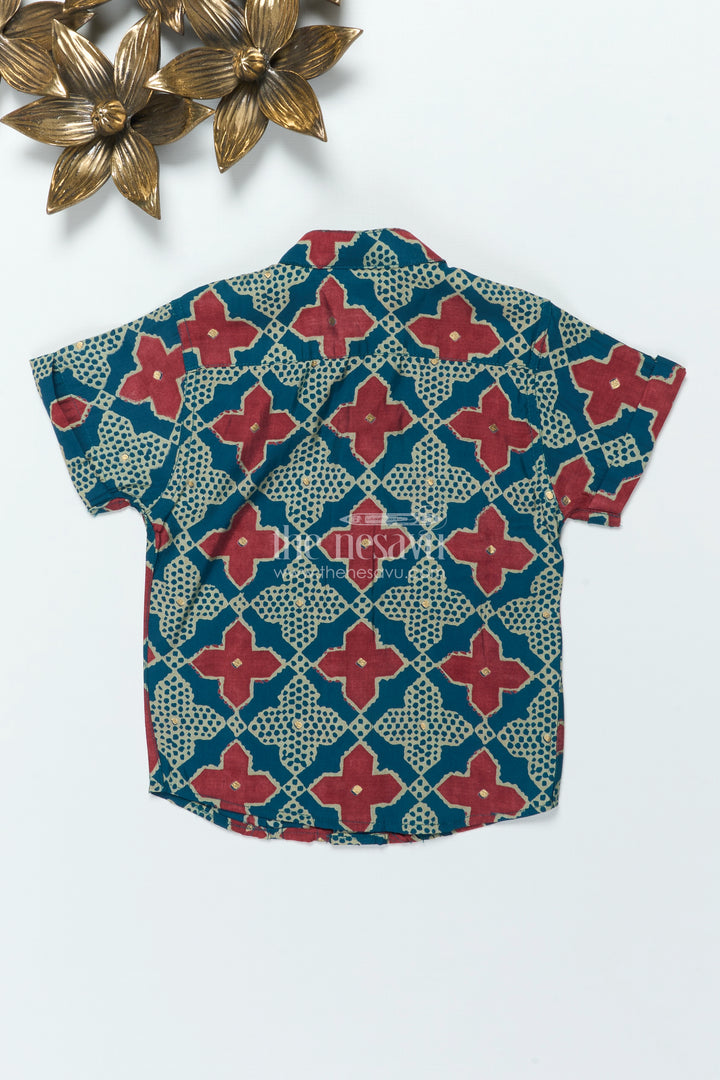 Boys Festive Printed Shirt for Ethnic Day and Casual Functions