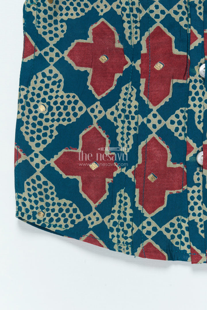 Boys Festive Printed Shirt for Ethnic Day and Casual Functions