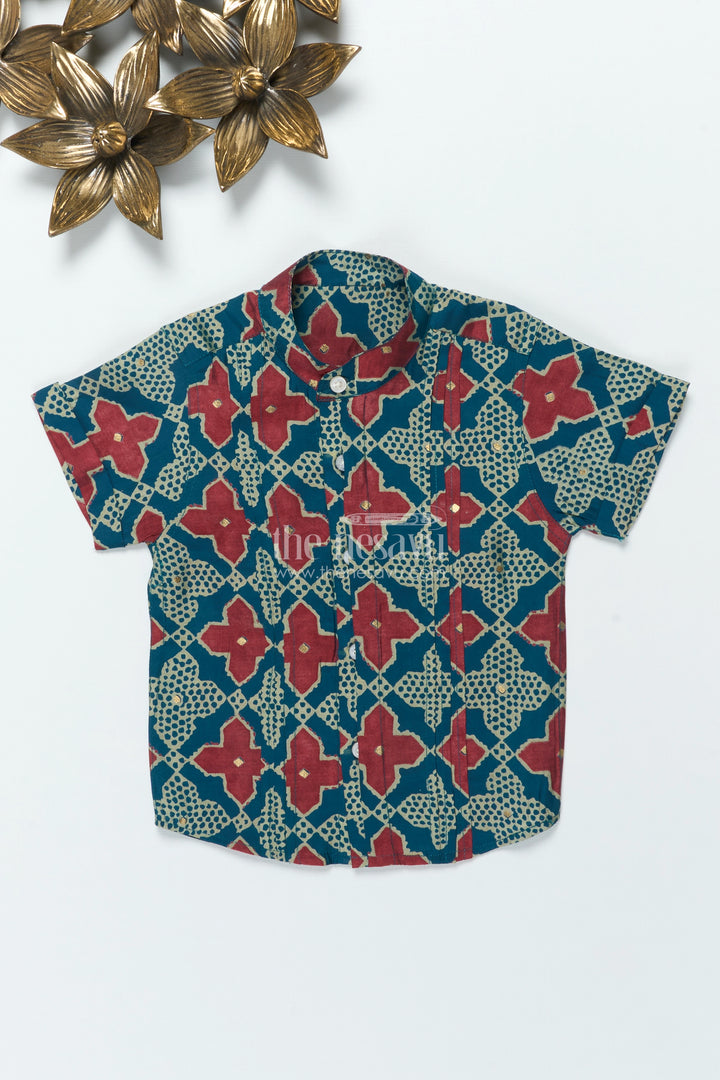Boys Festive Printed Shirt for Ethnic Day and Casual Functions
