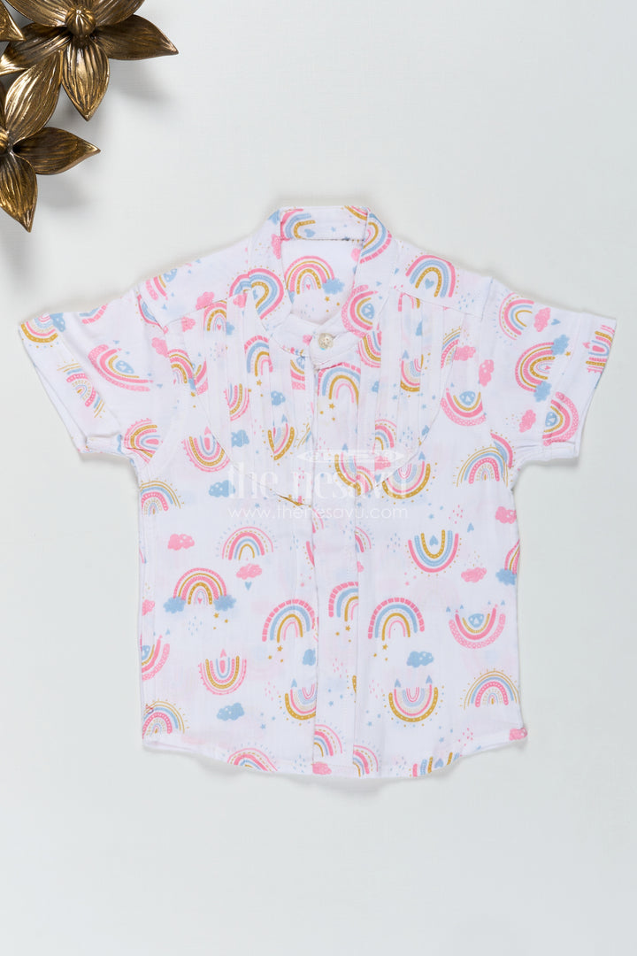 Short Sleeve Rainbow Shirt For Toddlers