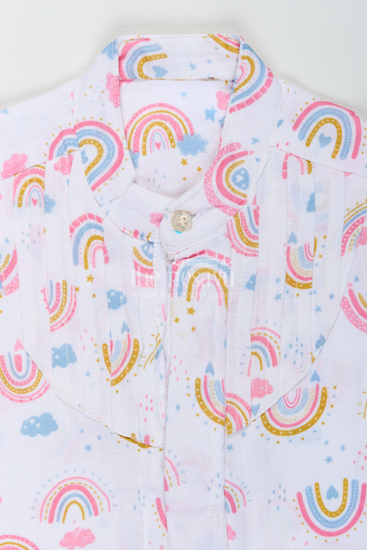 Short Sleeve Rainbow Shirt For Toddlers
