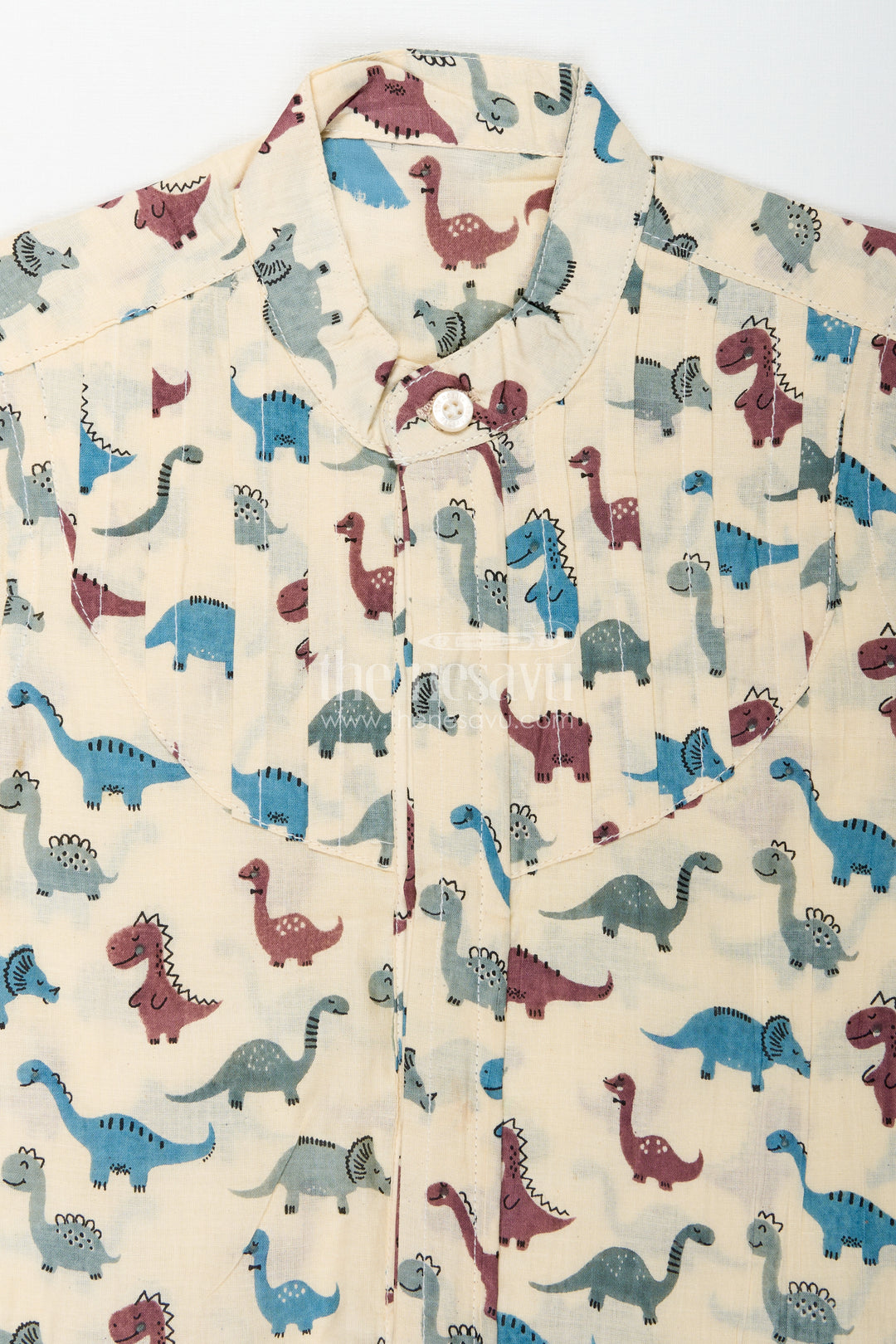 Safari Dinosaur Print Shirt For Boys Soft Cotton For Toddler Wear
