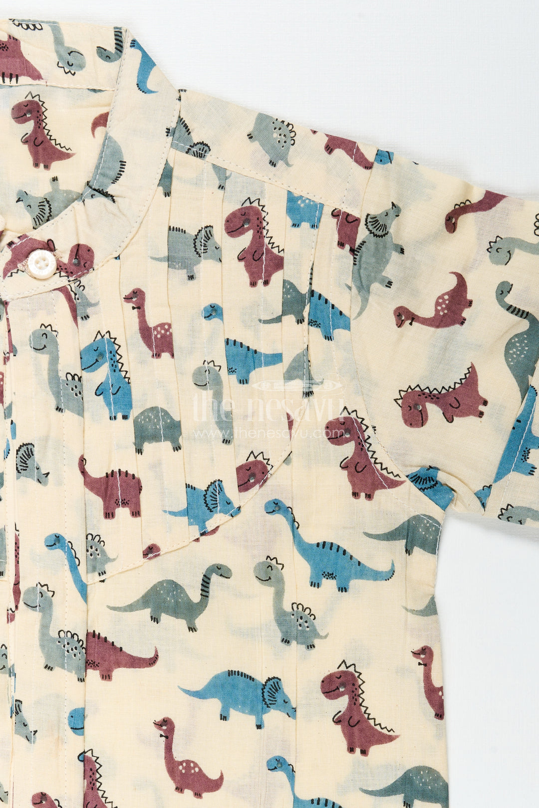 Safari Dinosaur Print Shirt For Boys Soft Cotton For Toddler Wear