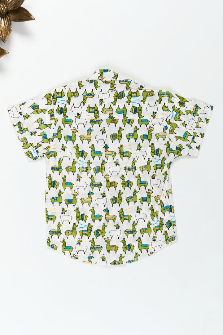 Jungle Theme Animal Print Shirt For Boys Lightweight Summer Wear