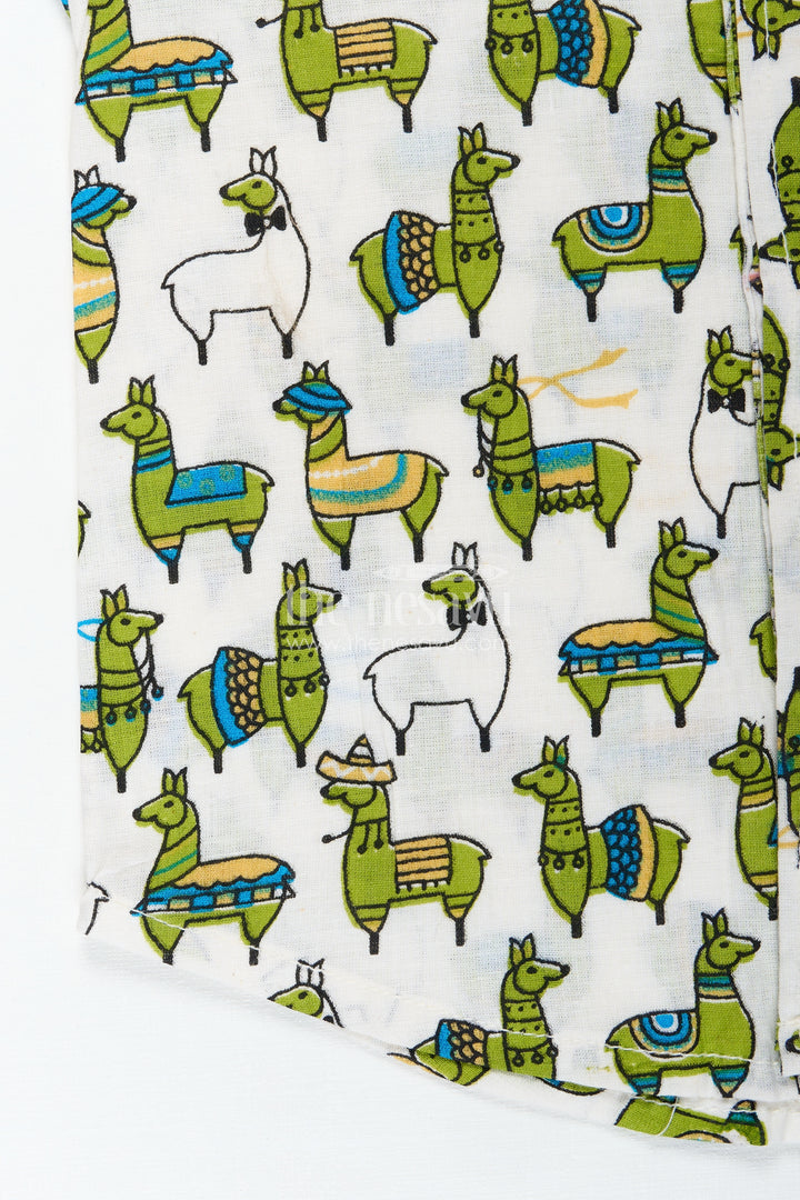Jungle Theme Animal Print Shirt For Boys Lightweight Summer Wear