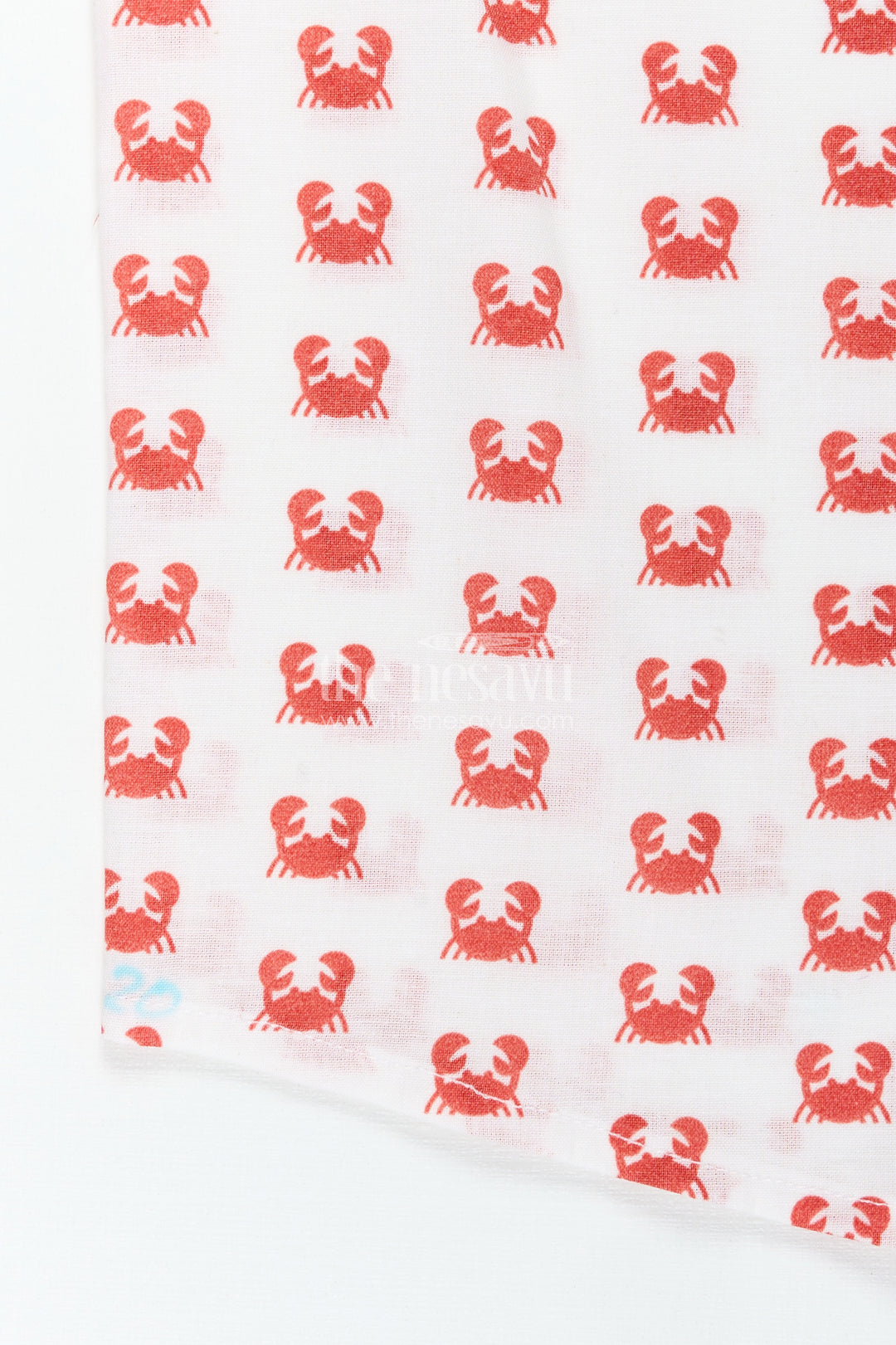 White Printed Shirt for Boys in Cotton with Red Crab Motifs and Bold Sea-Inspired Digital Print