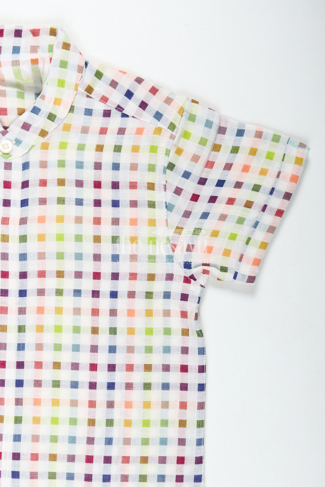 Multicolour Shirt for Boys in Lightweight Muslin Cotton with Checkered Design and Breezy Fit