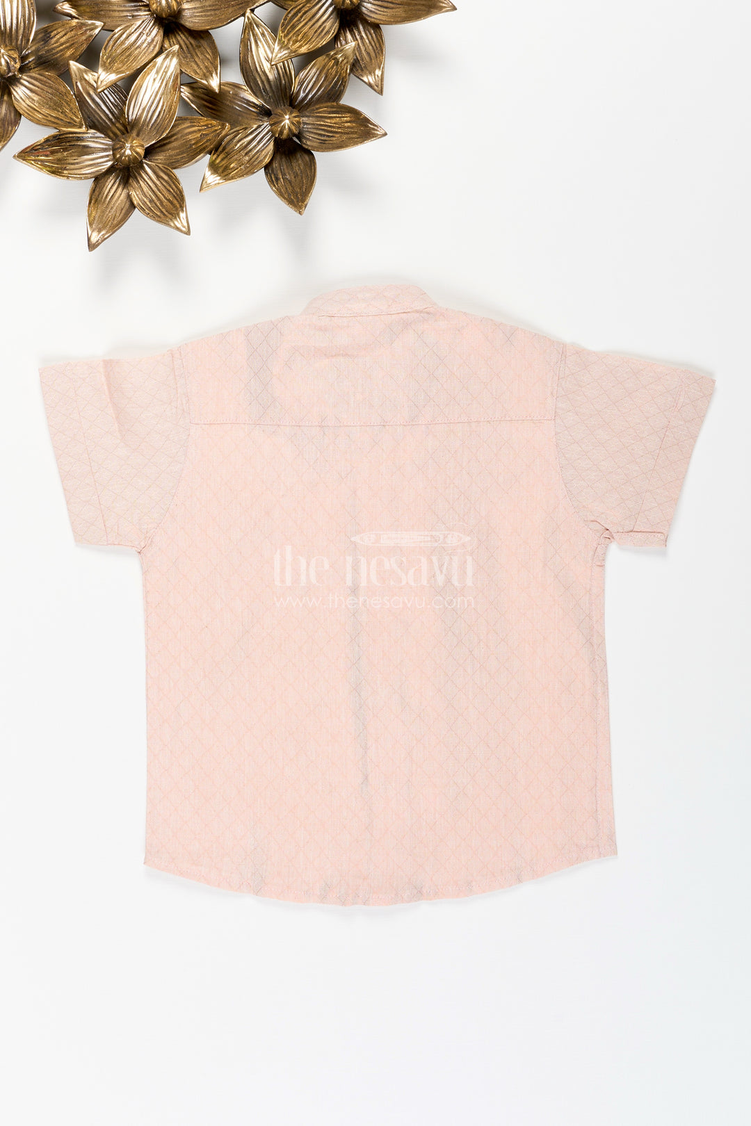 Boys Beige Tissue Kurta Shirt
