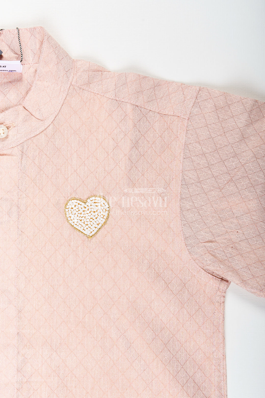 Boys Beige Tissue Kurta Shirt