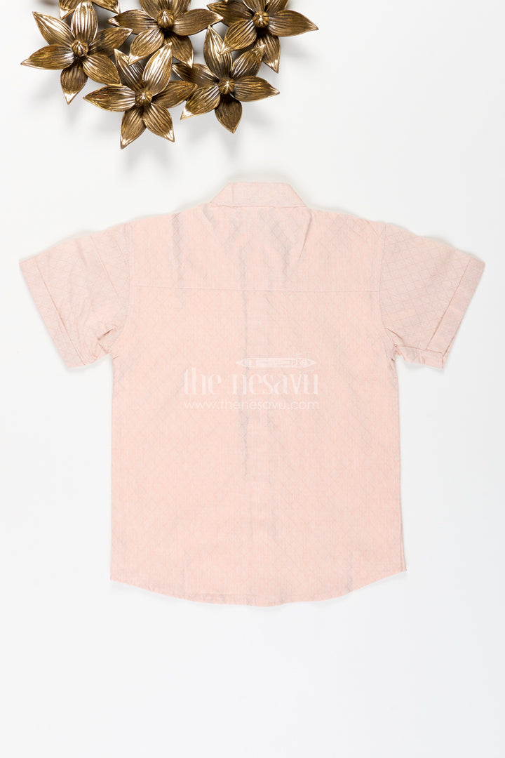 Boys Beige Tissue Kurta Shirt