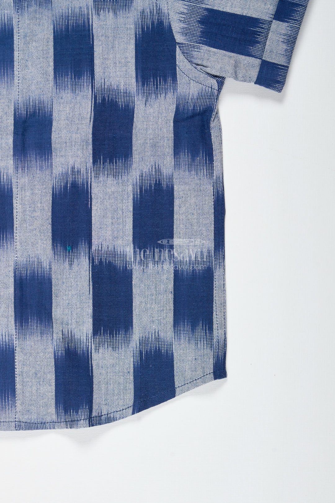 Indigo Cotton Ikat Boys Shirt For Casual Festive Days And School Events