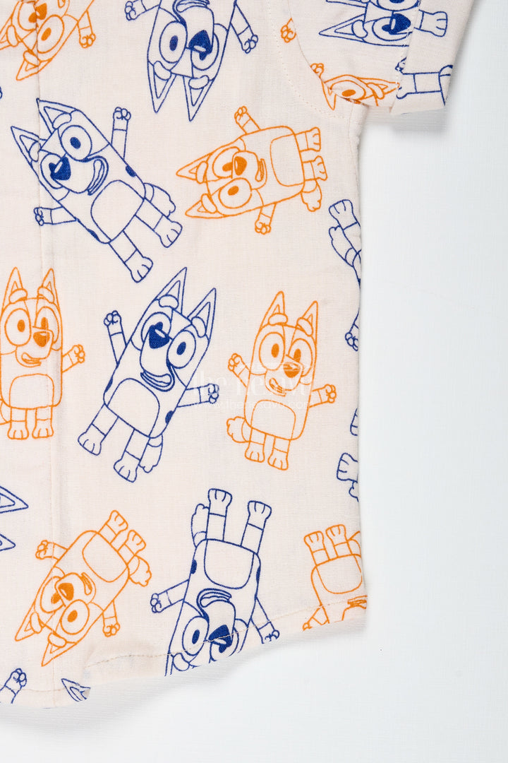 Cartoon Printed Muslin Boys Shirt For Playdates And Everyday Fun