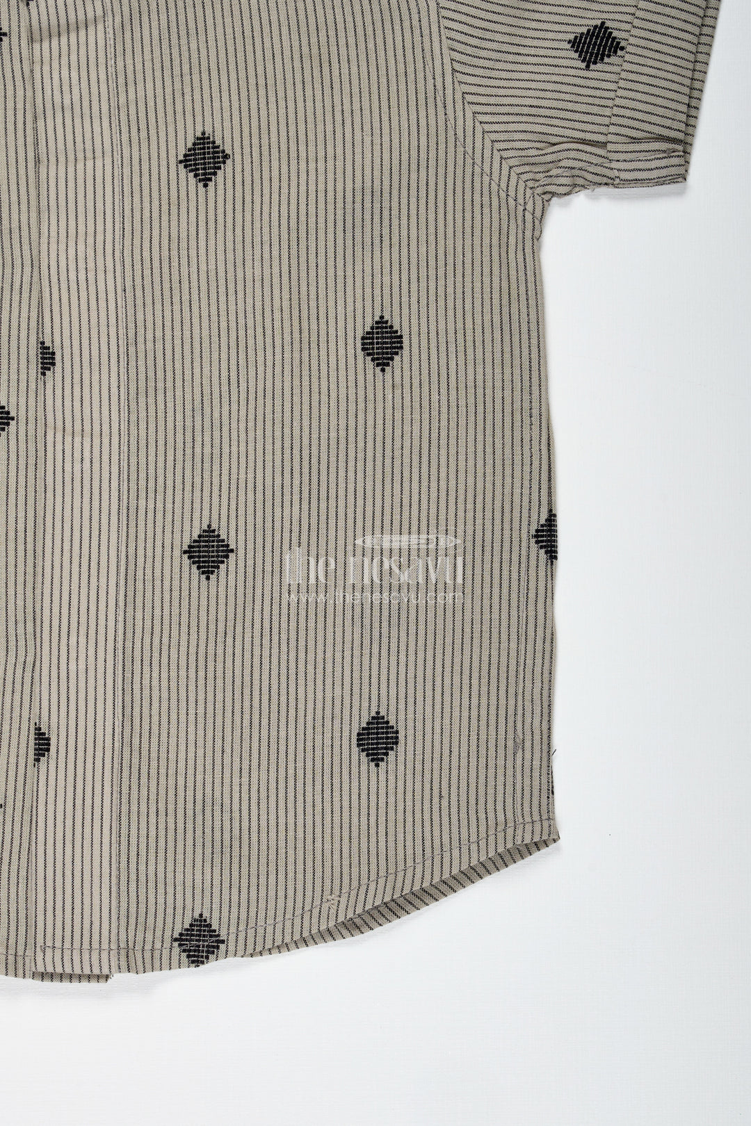 Boys Cotton Dobby Shirt With Woven Embroidery For Traditional Dressing