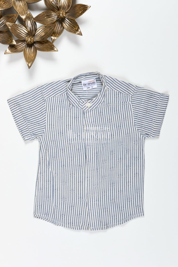 Boys striped cotton shirt for ethnic day and everyday wear