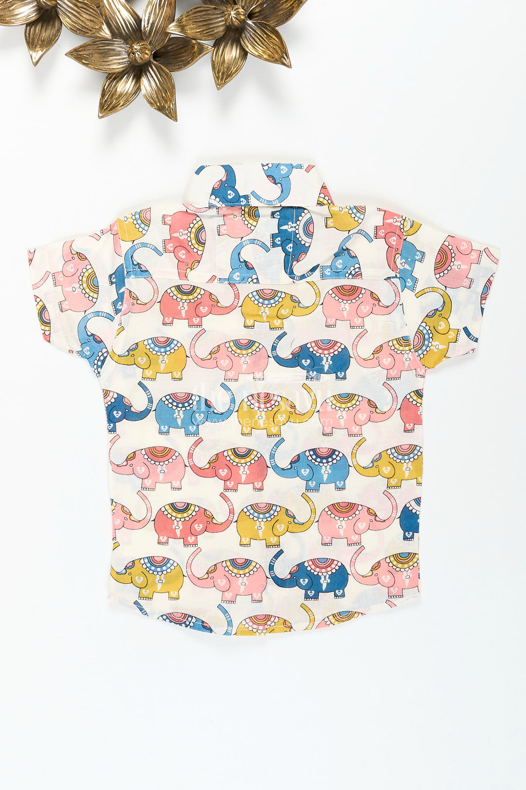 Boys cotton elephant print shirt for everyday wear and festive fun