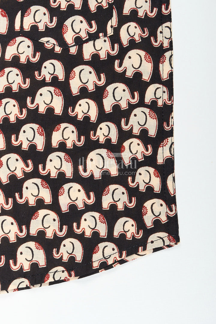 Boys elephant print cotton shirt for school events and playdates