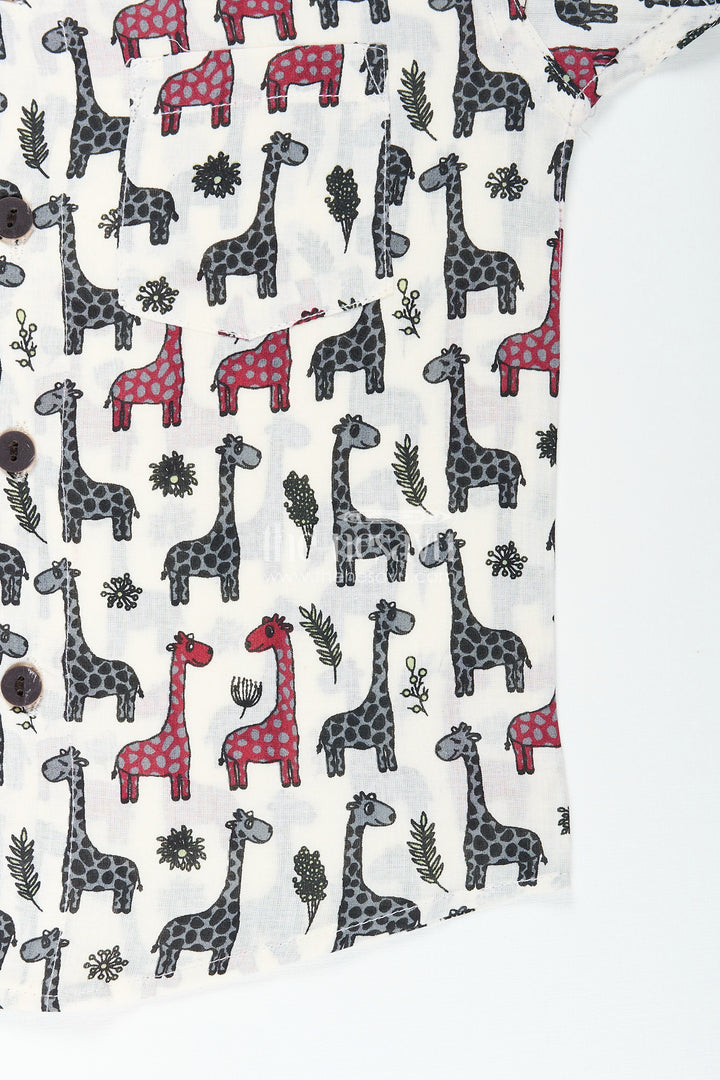 Boys animal print cotton shirt for birthdays and zoo trips