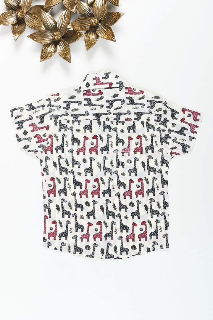 Boys animal print cotton shirt for birthdays and zoo trips
