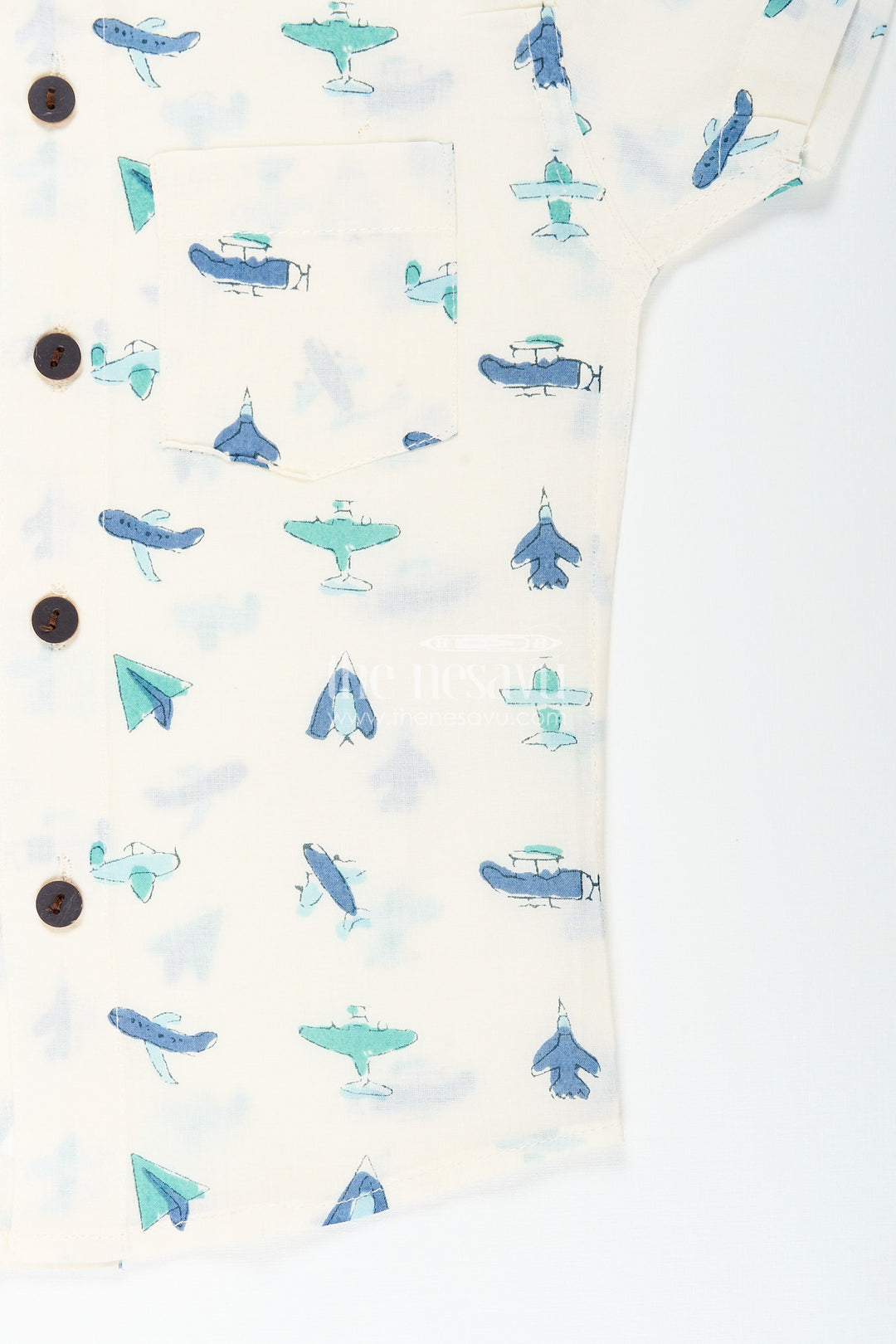 Boys cotton shirt with airplane print for travel-themed birthdays