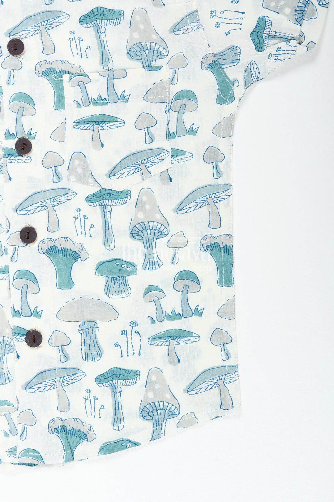 Boys cotton shirt with mushroom print for curious little adventurers