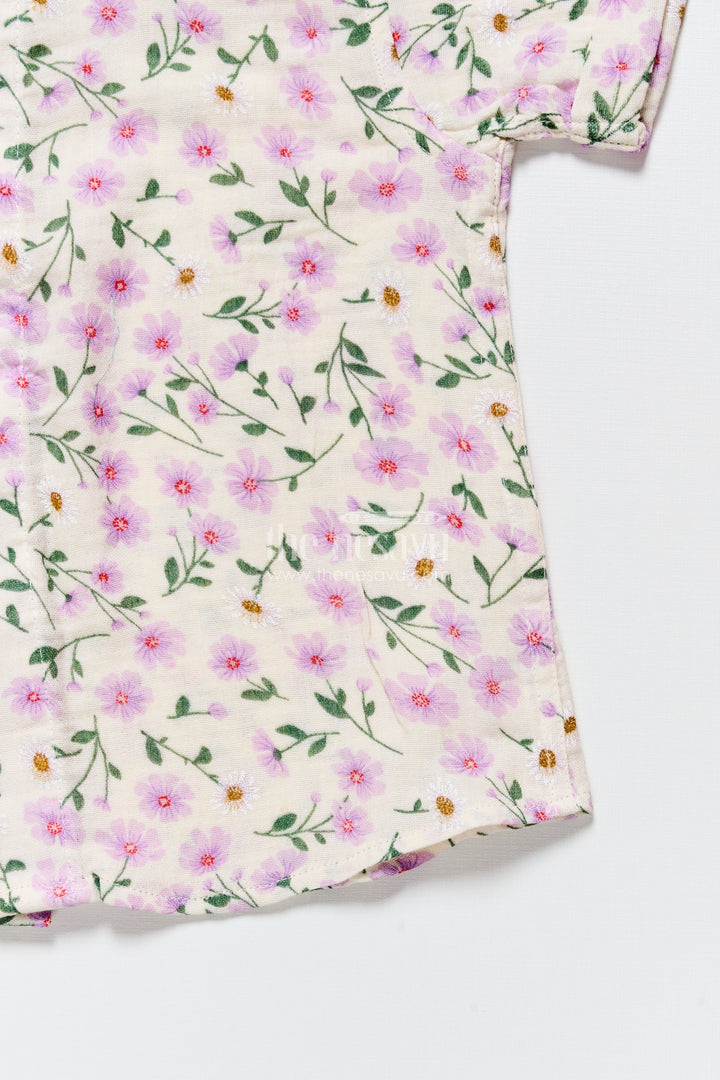 Boys floral muslin shirt for festive dressing and casual celebrations