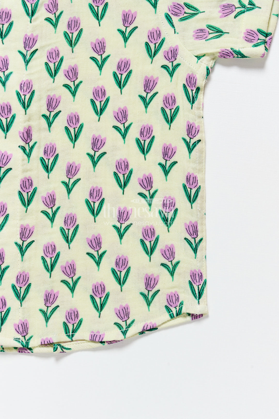 Boys floral muslin shirt for ethnic day and casual wear