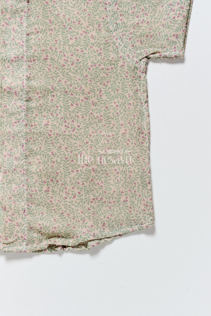 Boys floral muslin shirt for festive school wear and casual events