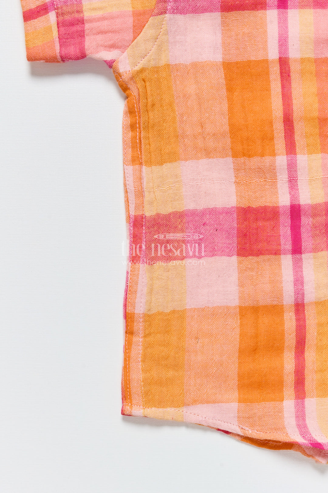 Boys checked muslin cotton shirt for festive school wear and casual dressing