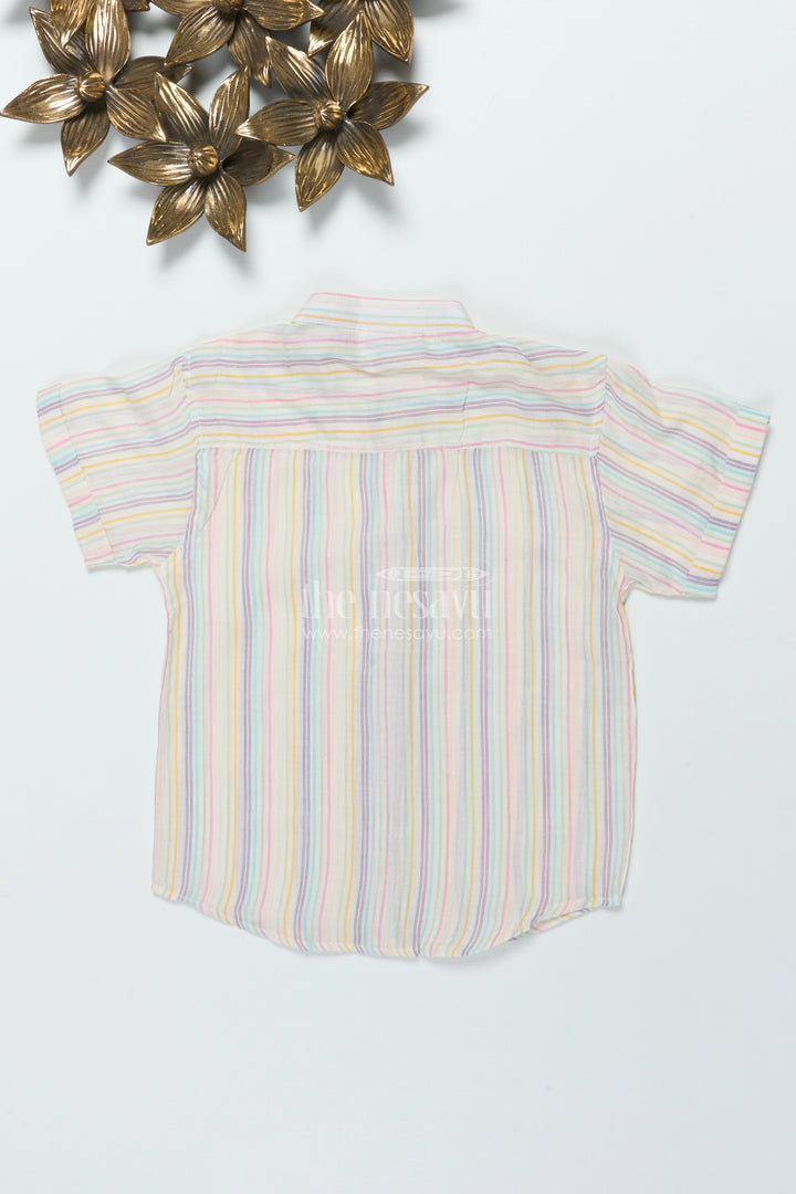 Boys Zari Cotton Shirt for Ethnic School Day and Festive Dressing