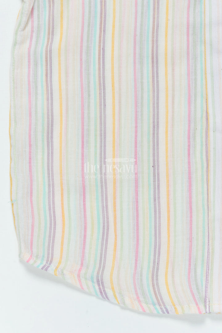 Boys Zari Cotton Shirt for Ethnic School Day and Festive Dressing
