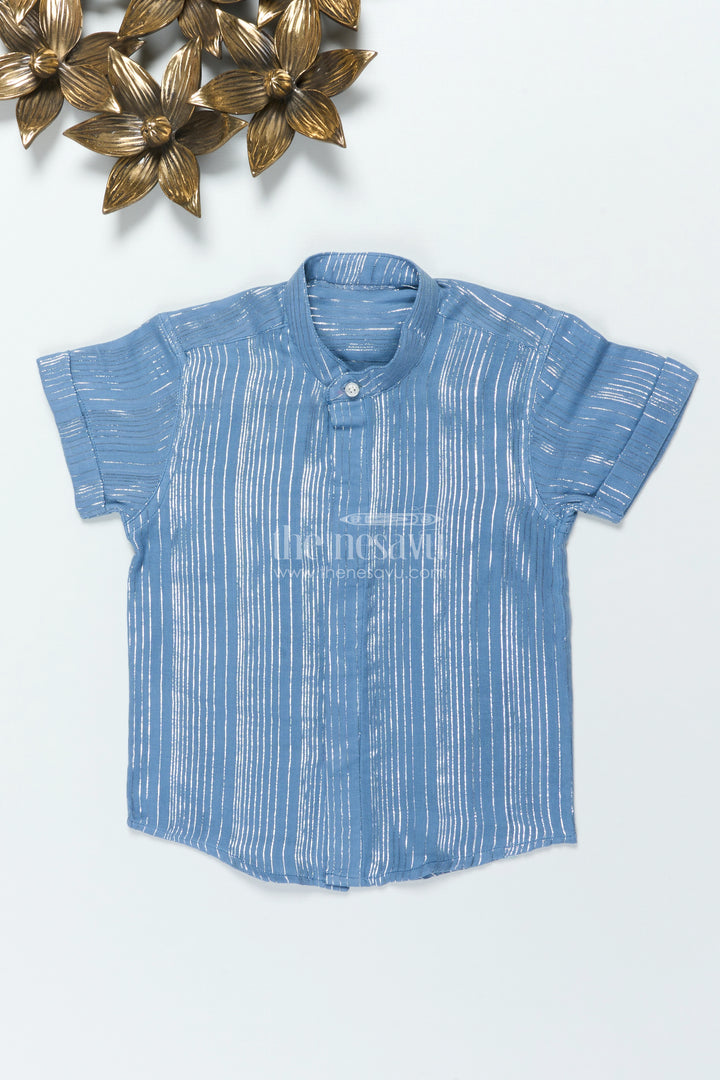 Boys Zari Cotton Shirt for Ethnic School Days and Casual Celebrations