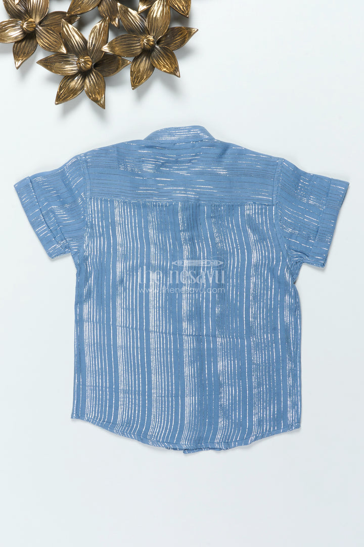 Boys Zari Cotton Shirt for Ethnic School Days and Casual Celebrations