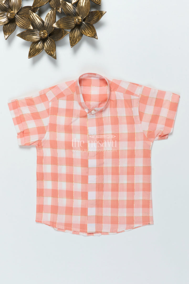 Boys Checked Cotton Shirt for Summer Outings and School Wear