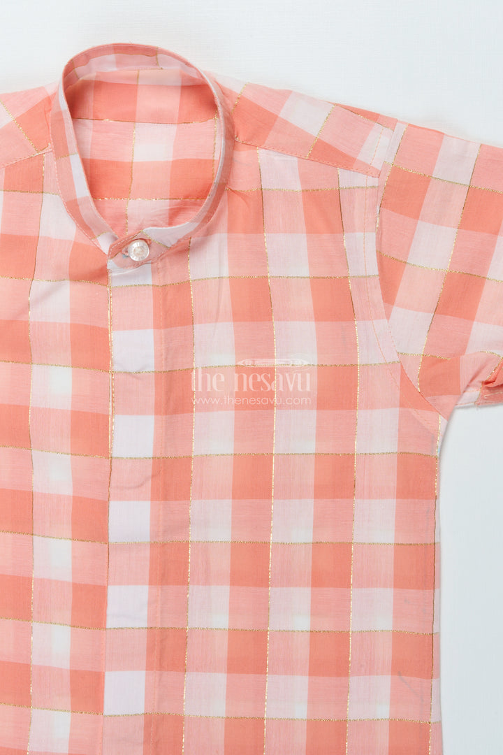 Boys Checked Cotton Shirt for Summer Outings and School Wear