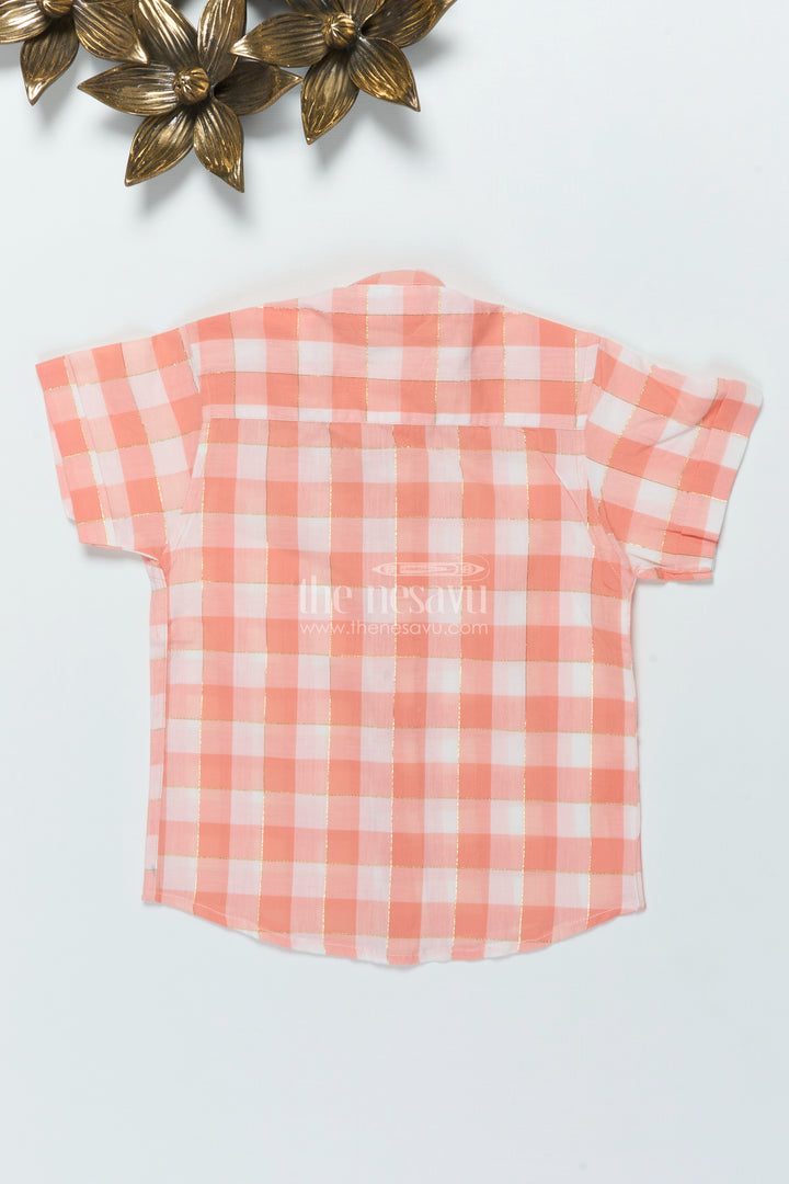 Boys Checked Cotton Shirt for Summer Outings and School Wear