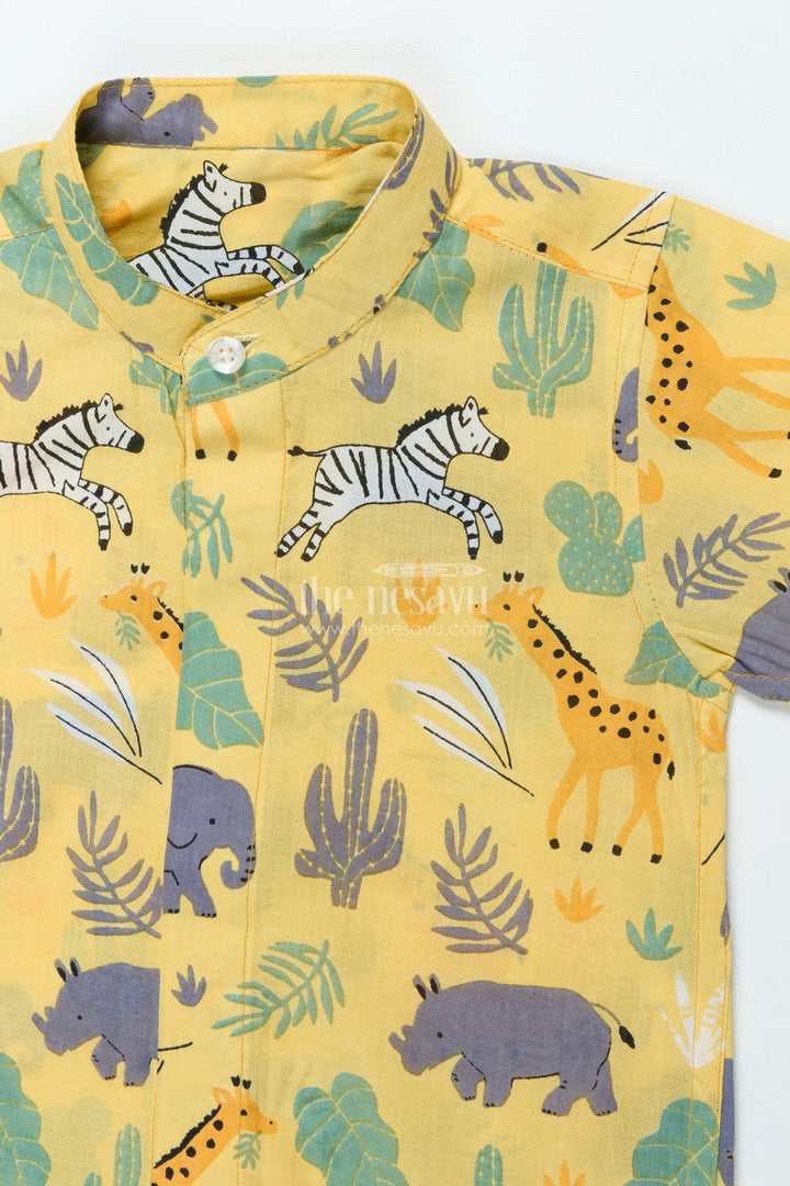 Boys Jungle-Themed Cotton Shirt for Summer Outings and Everyday Wear