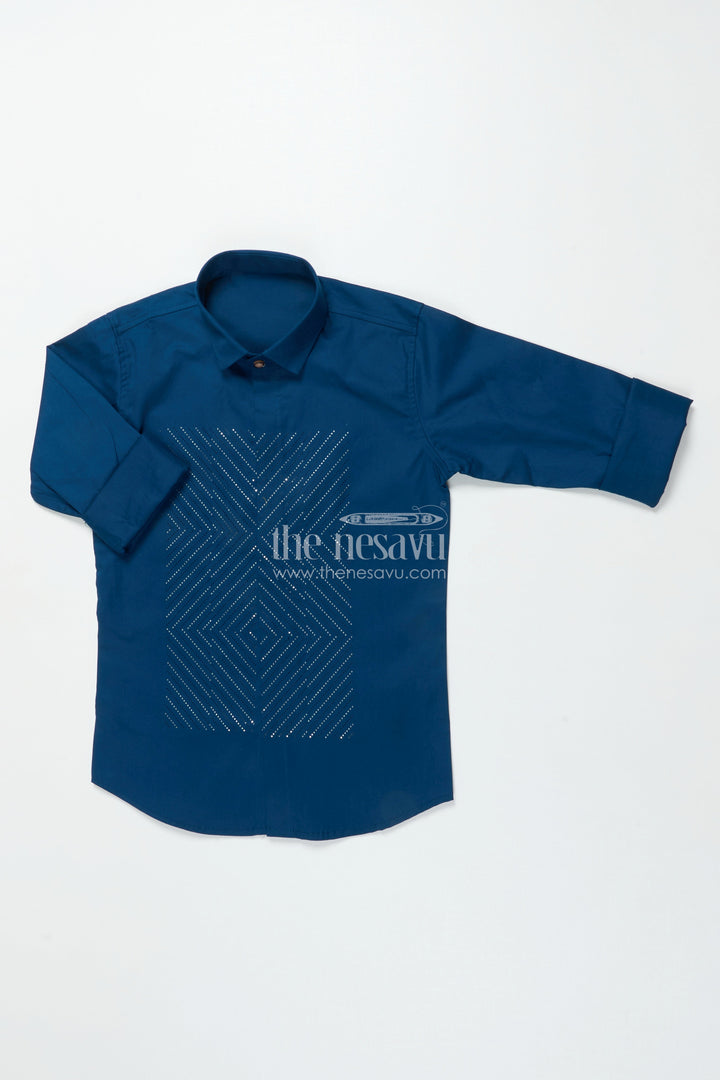 Boys Occasion Wear Shirt with Stylish Foil Print for Parties and Events